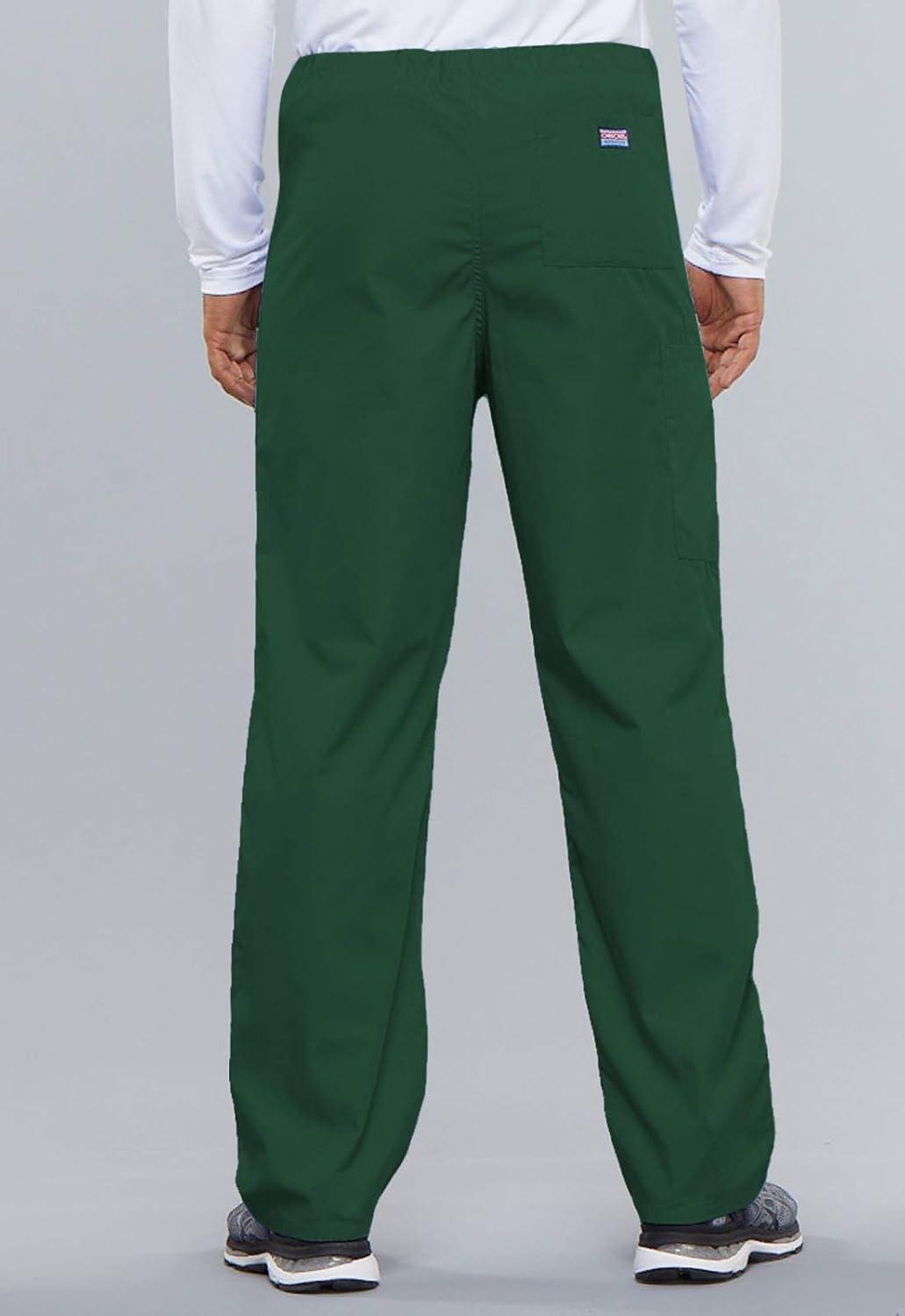 imageCherokee Scrub Set for Men and Women from Traditional Fit VNeck Top 4777 with Natural Rise Drawstring Cargo Pant 4100Hunter Green
