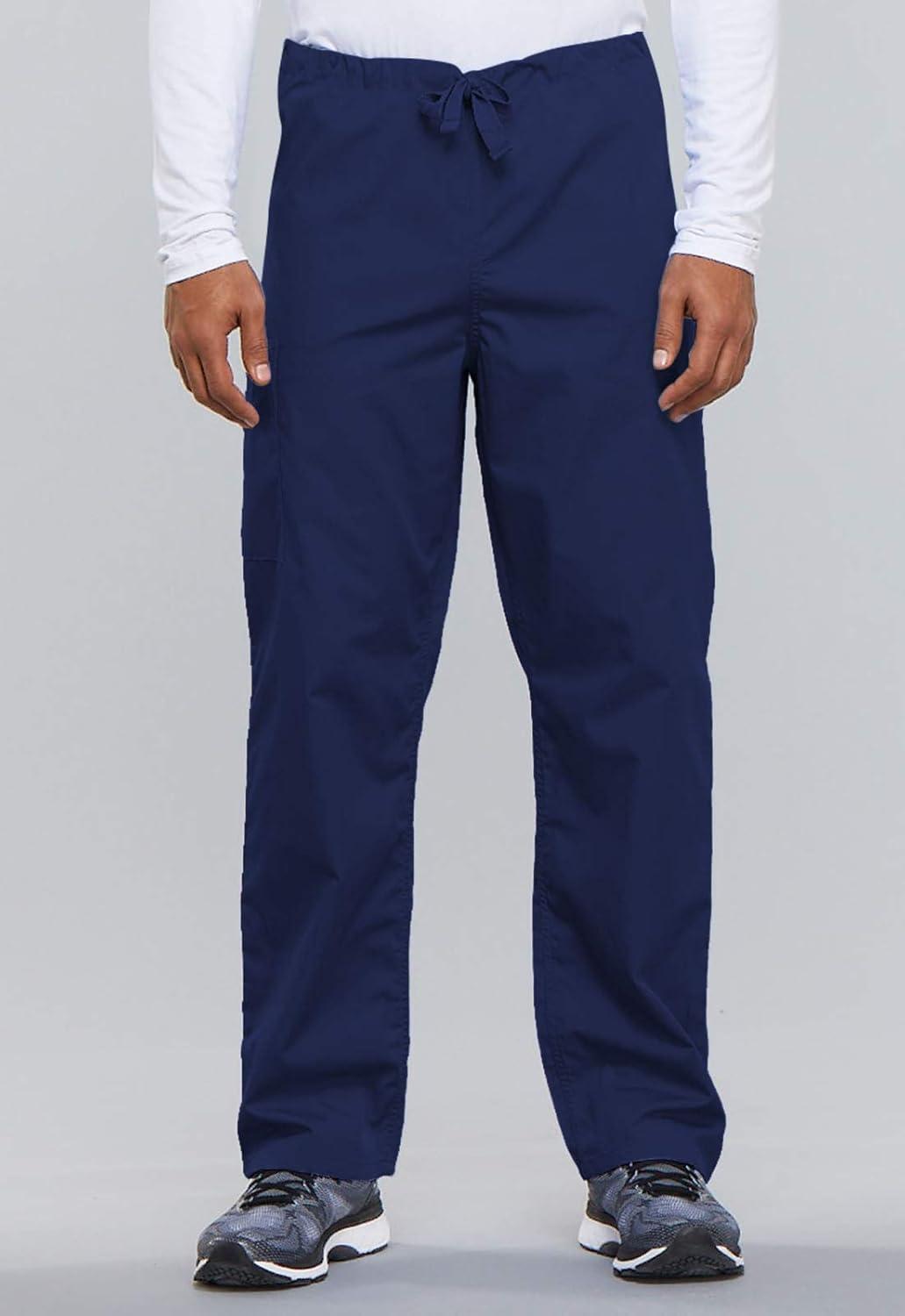 imageCherokee Scrub Set for Men and Women from Traditional Fit VNeck Top 4777 with Natural Rise Drawstring Cargo Pant 4100Navy
