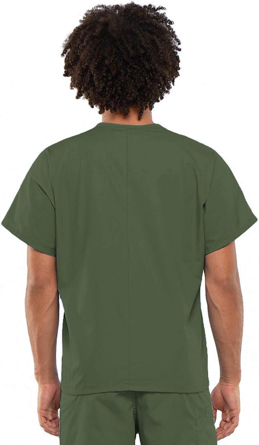 imageCherokee Scrub Set for Men and Women from Traditional Fit VNeck Top 4777 with Natural Rise Drawstring Cargo Pant 4100Olive