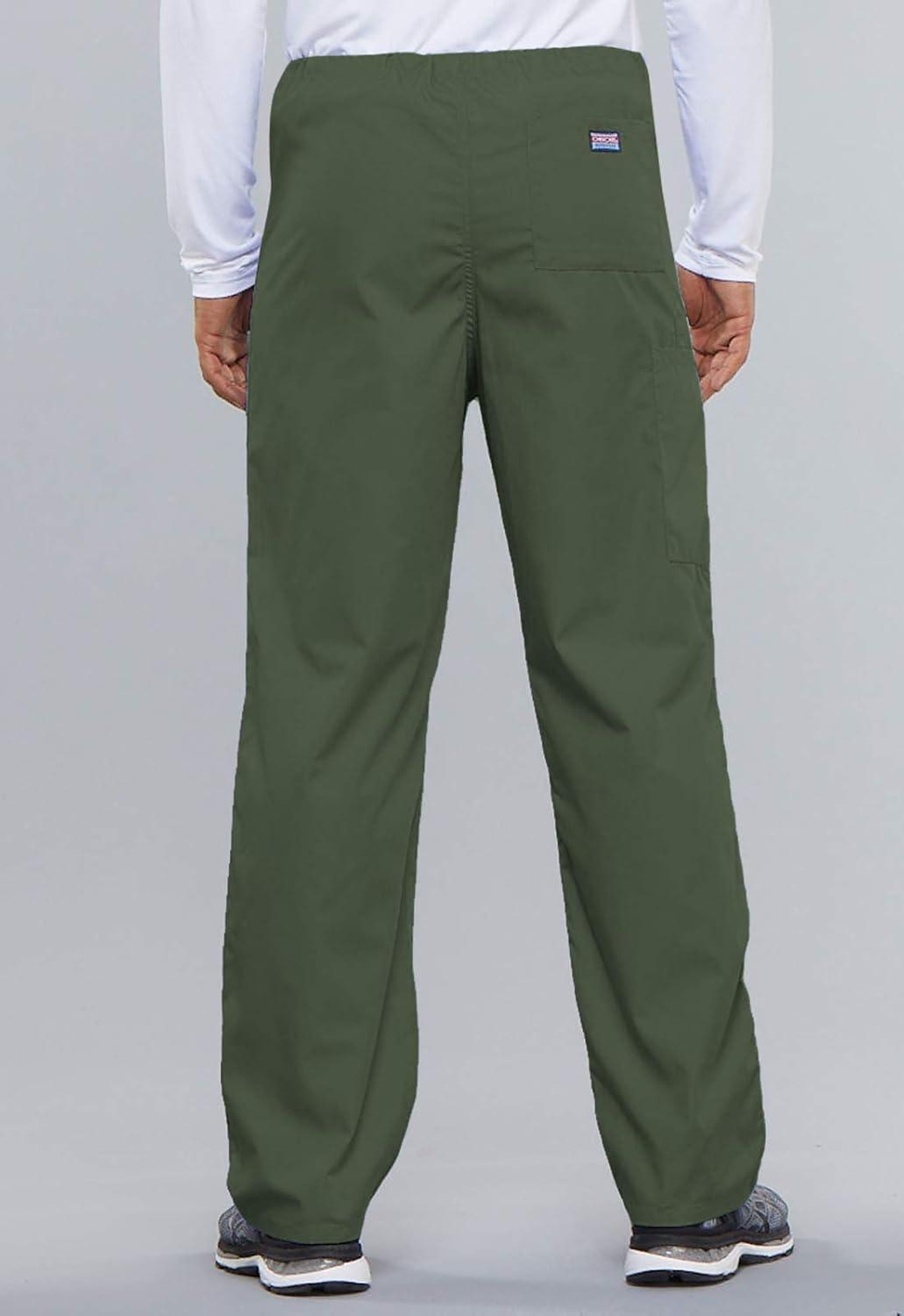 imageCherokee Scrub Set for Men and Women from Traditional Fit VNeck Top 4777 with Natural Rise Drawstring Cargo Pant 4100Olive