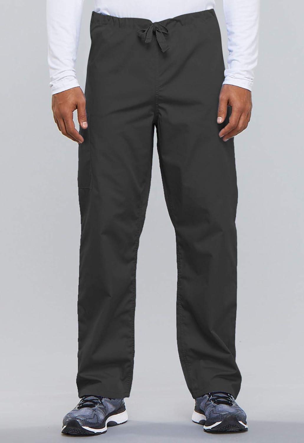 imageCherokee Scrub Set for Men and Women from Traditional Fit VNeck Top 4777 with Natural Rise Drawstring Cargo Pant 4100Pewter
