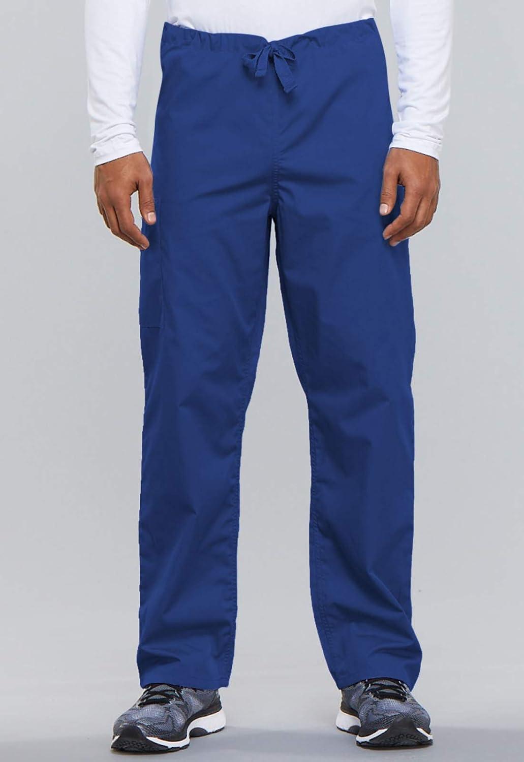 imageCherokee Scrub Set for Men and Women from Traditional Fit VNeck Top 4777 with Natural Rise Drawstring Cargo Pant 4100Royal