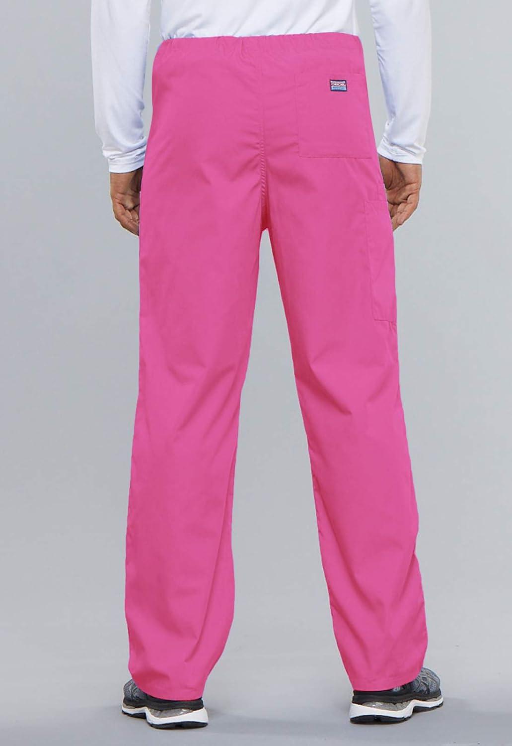 imageCherokee Scrub Set for Men and Women from Traditional Fit VNeck Top 4777 with Natural Rise Drawstring Cargo Pant 4100Shocking Pink