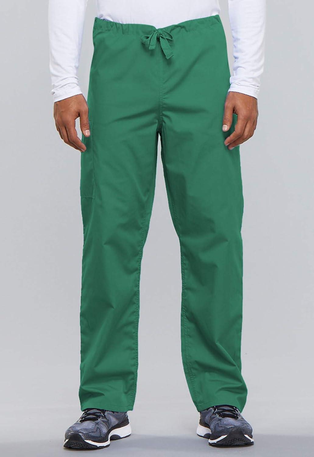 imageCherokee Scrub Set for Men and Women from Traditional Fit VNeck Top 4777 with Natural Rise Drawstring Cargo Pant 4100Surgical Green