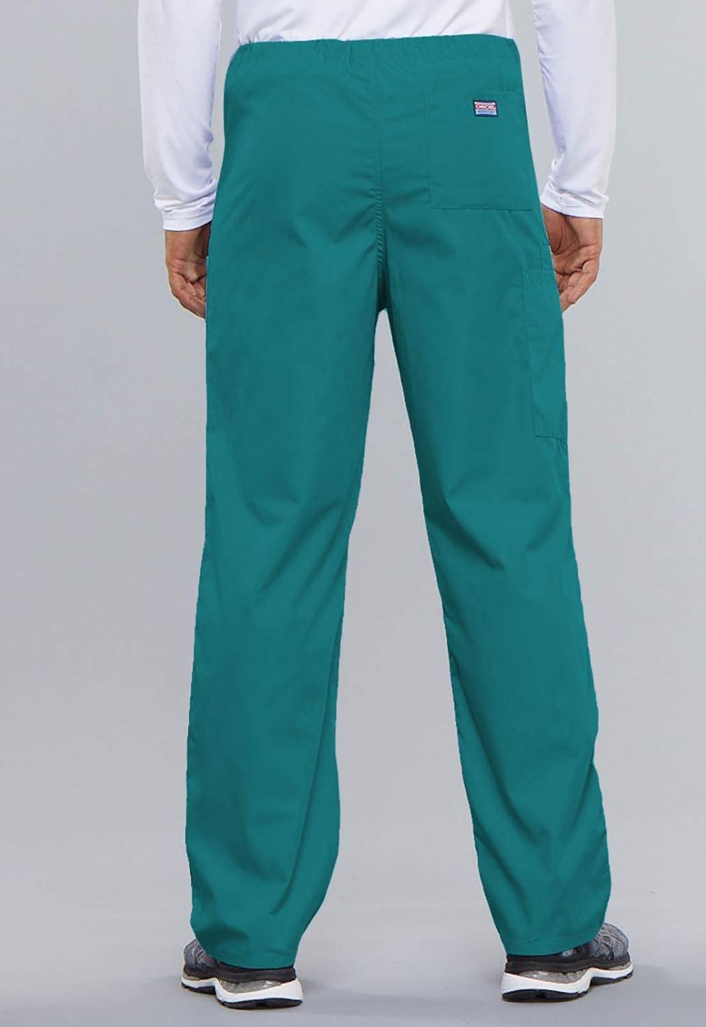 imageCherokee Scrub Set for Men and Women from Traditional Fit VNeck Top 4777 with Natural Rise Drawstring Cargo Pant 4100Teal Blue