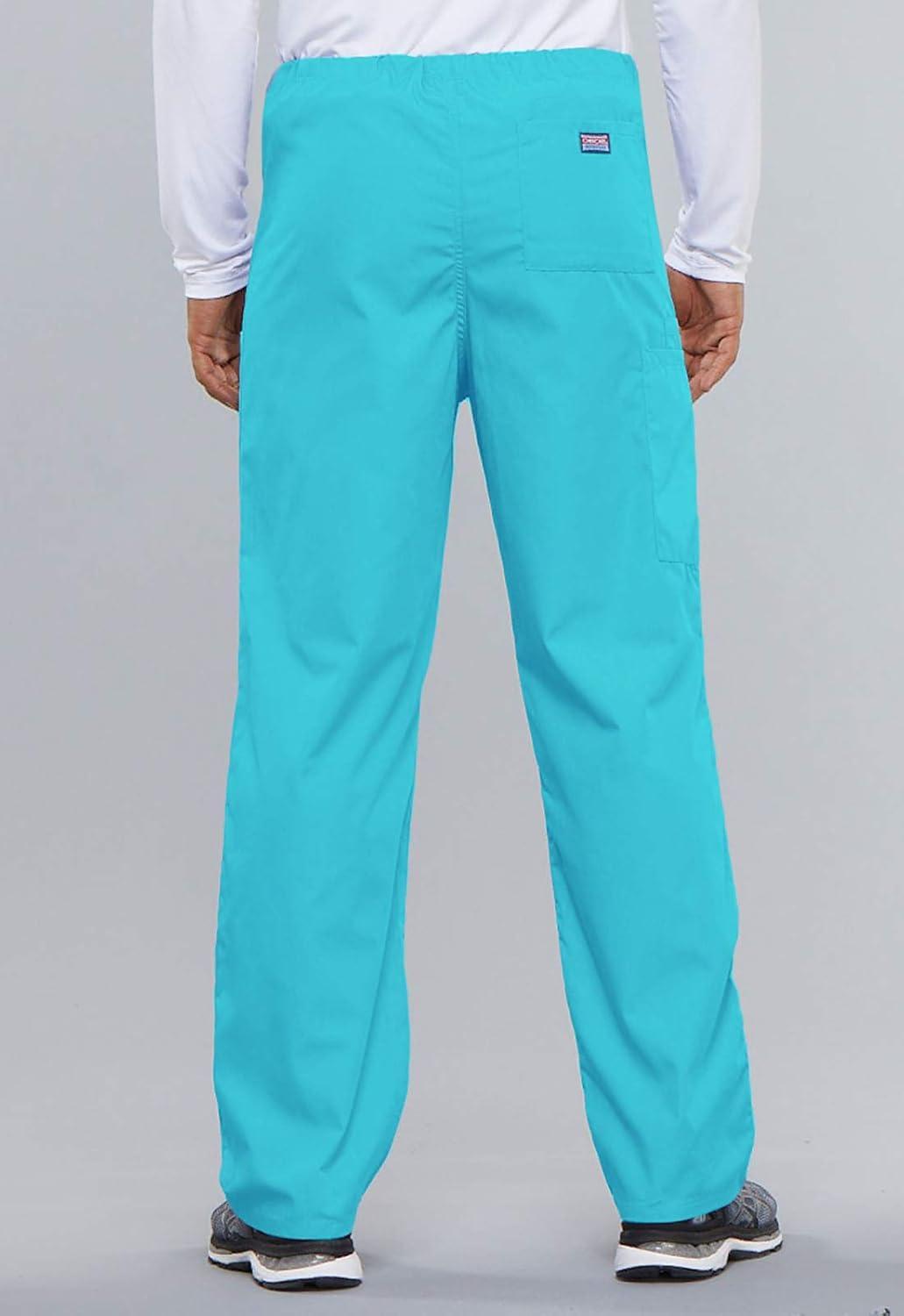 imageCherokee Scrub Set for Men and Women from Traditional Fit VNeck Top 4777 with Natural Rise Drawstring Cargo Pant 4100Turquoise