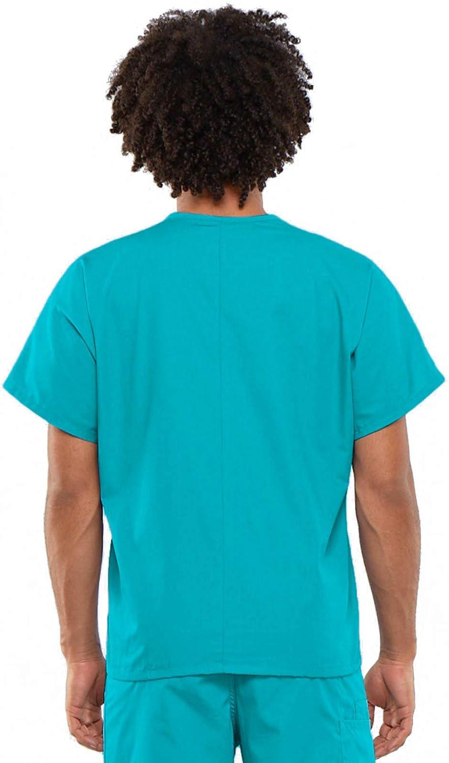 imageCherokee Scrub Set for Men and Women from Traditional Fit VNeck Top 4777 with Natural Rise Drawstring Cargo Pant 4100Turquoise