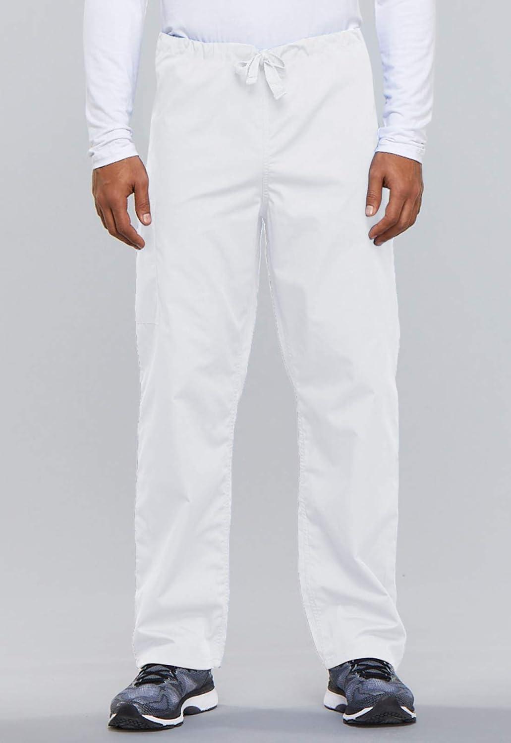 imageCherokee Scrub Set for Men and Women from Traditional Fit VNeck Top 4777 with Natural Rise Drawstring Cargo Pant 4100White