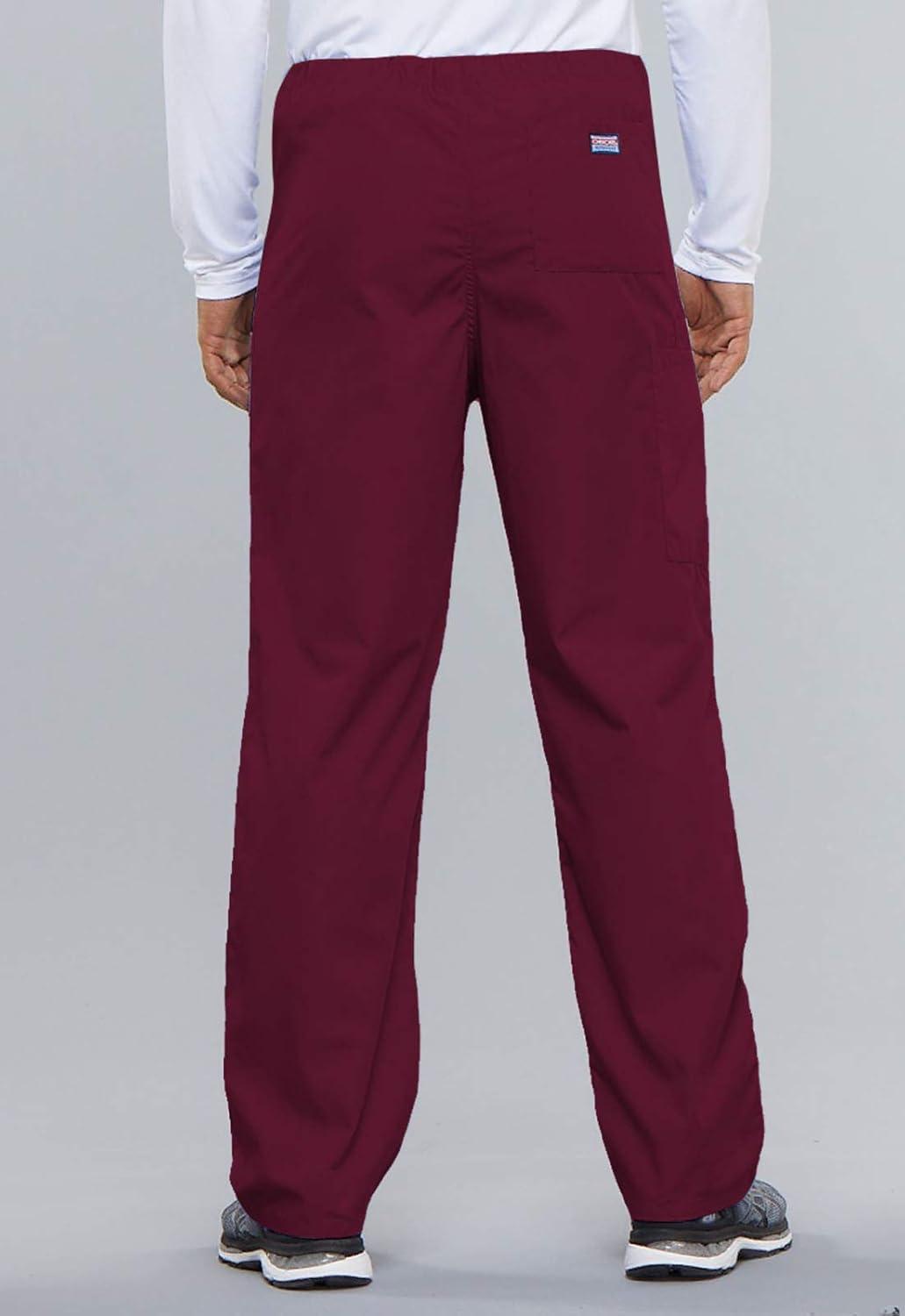 imageCherokee Scrub Set for Men and Women from Traditional Fit VNeck Top 4777 with Natural Rise Drawstring Cargo Pant 4100Wine