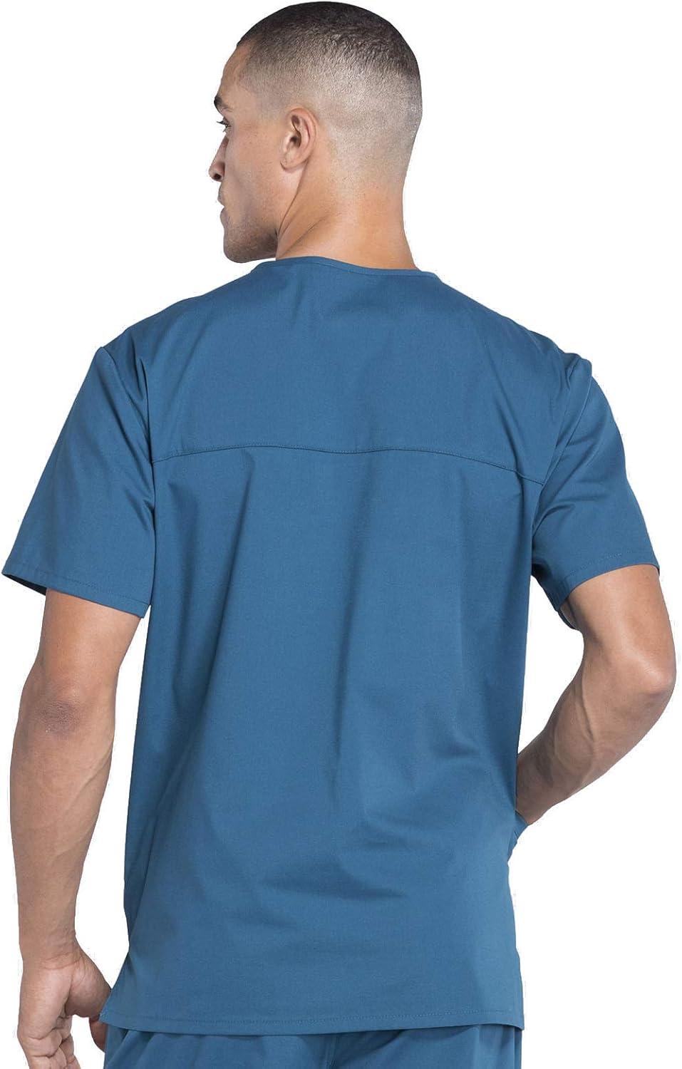 imageCherokee Scrub Set for Men from 4 Pocket VNeck Scrub Top WW695 with 5 Pocket Tapered Leg Fly Front Cargo Pant WW190Caribbean Blue