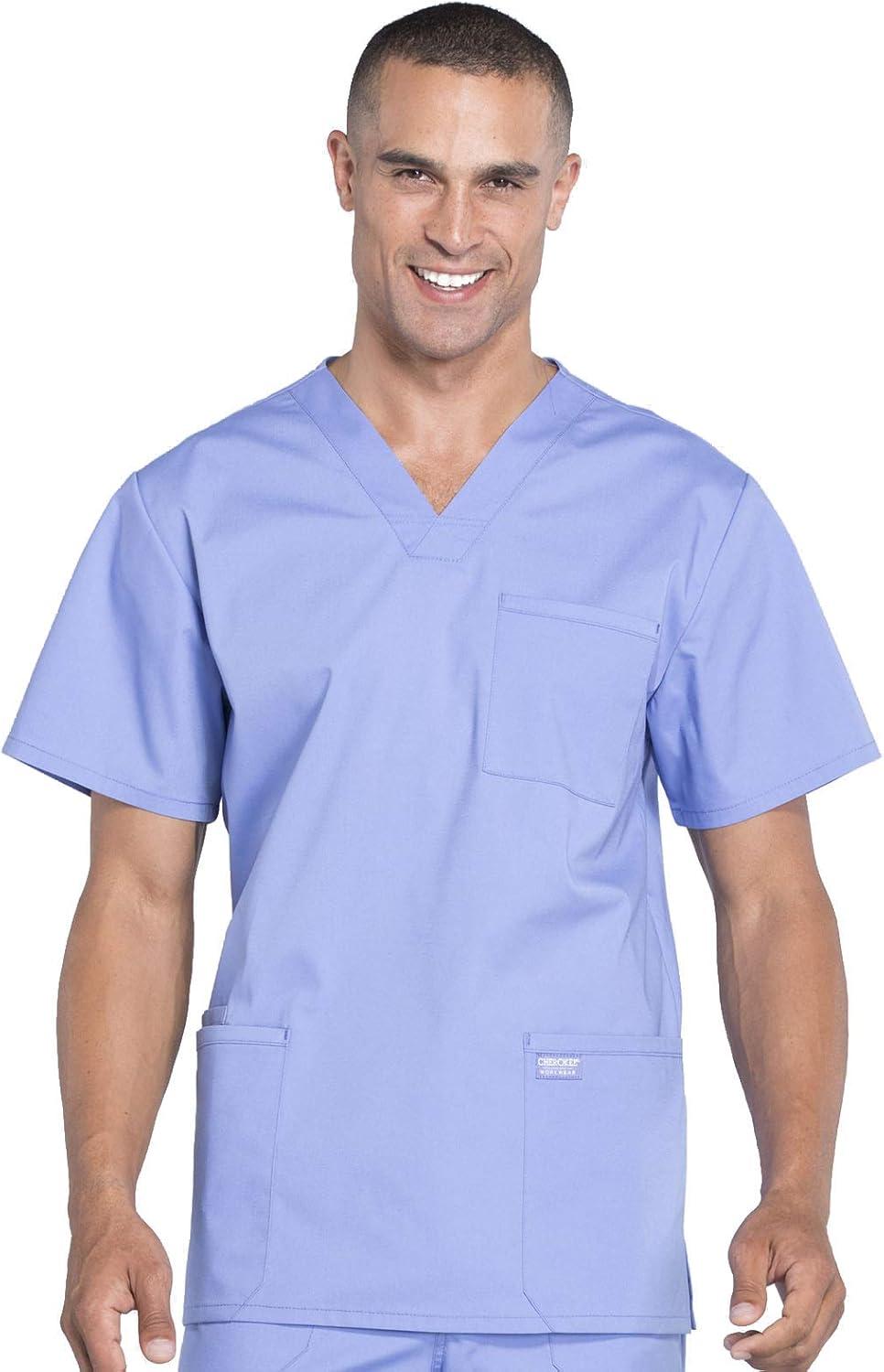 imageCherokee Scrub Set for Men from 4 Pocket VNeck Scrub Top WW695 with 5 Pocket Tapered Leg Fly Front Cargo Pant WW190Ciel
