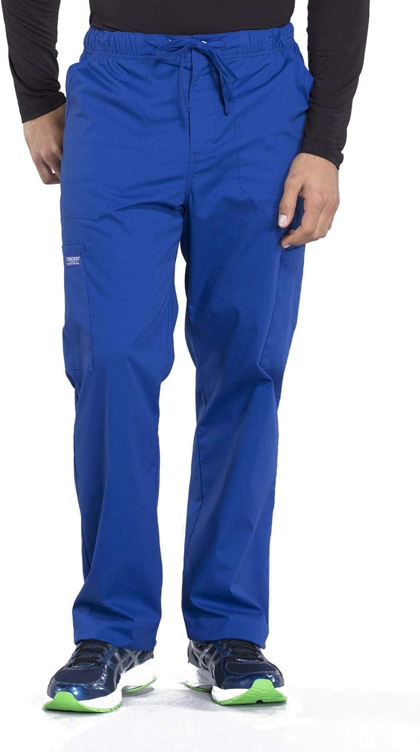 imageCherokee Scrub Set for Men from 4 Pocket VNeck Scrub Top WW695 with 5 Pocket Tapered Leg Fly Front Cargo Pant WW190Galaxy Blue