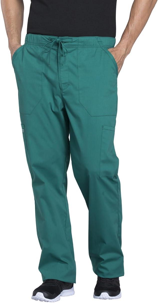 imageCherokee Scrub Set for Men from 4 Pocket VNeck Scrub Top WW695 with 5 Pocket Tapered Leg Fly Front Cargo Pant WW190Hunter Green