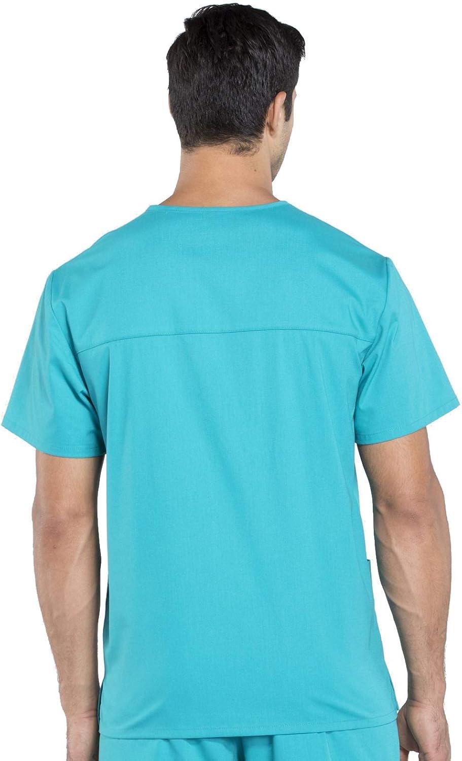 imageCherokee Scrub Set for Men from 4 Pocket VNeck Scrub Top WW695 with 5 Pocket Tapered Leg Fly Front Cargo Pant WW190Teal Blue