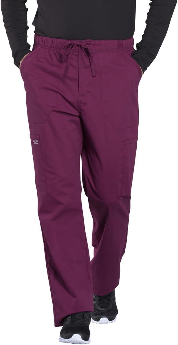 imageCherokee Scrub Set for Men from 4 Pocket VNeck Scrub Top WW695 with 5 Pocket Tapered Leg Fly Front Cargo Pant WW190Wine