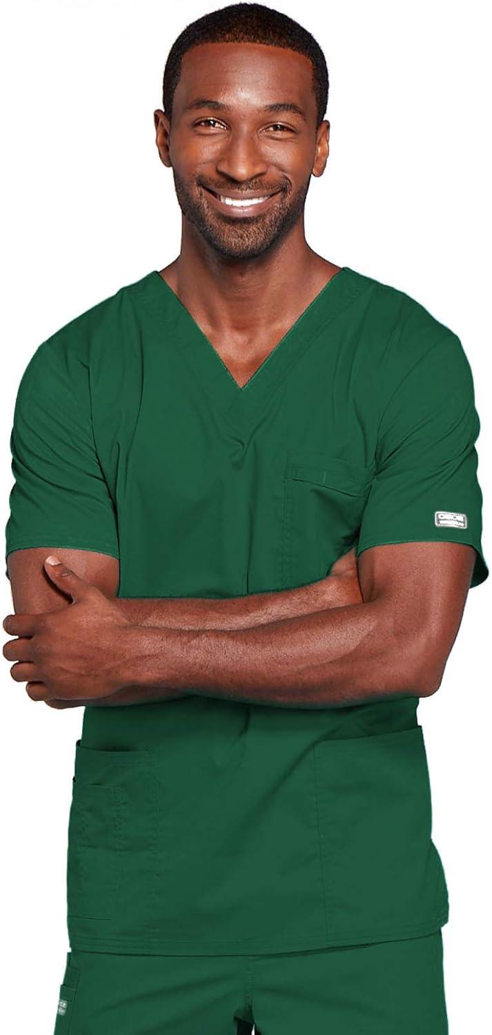 imageCherokee Scrub Set for Men or Women Traditional Fit 4 Pocket VNeck Top 4725 with 5 Pocket Natural Rise Cargo Pant 4043Hunter Green