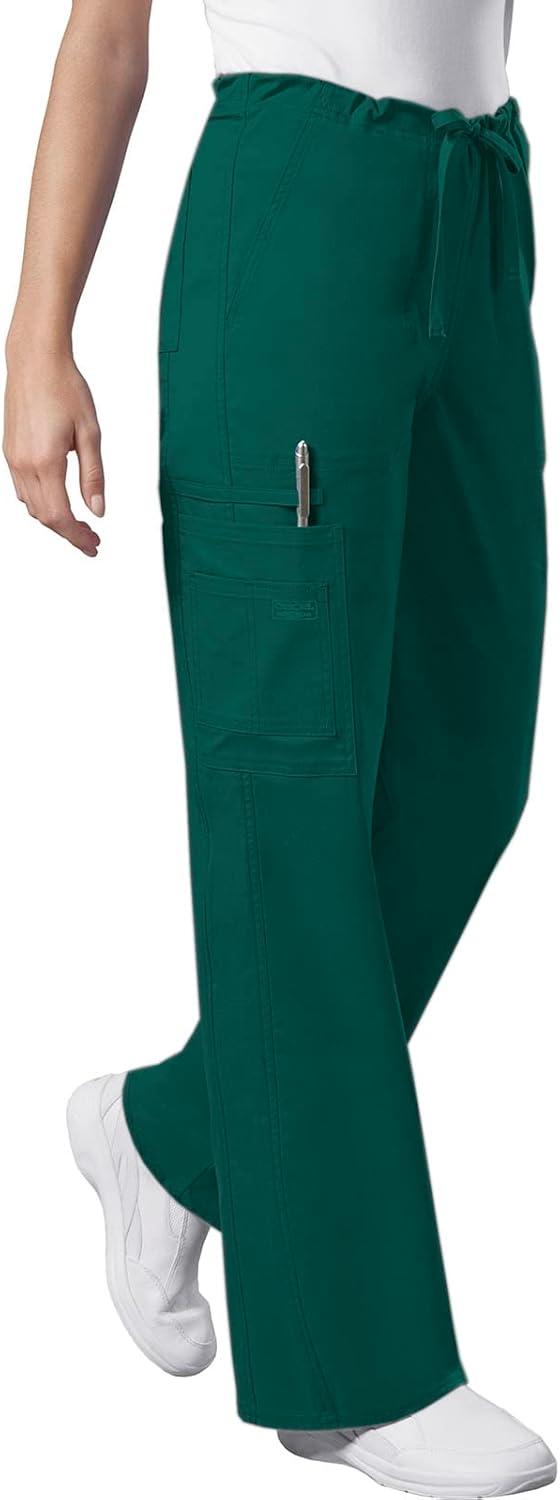 imageCherokee Scrub Set for Men or Women Traditional Fit 4 Pocket VNeck Top 4725 with 5 Pocket Natural Rise Cargo Pant 4043Hunter Green