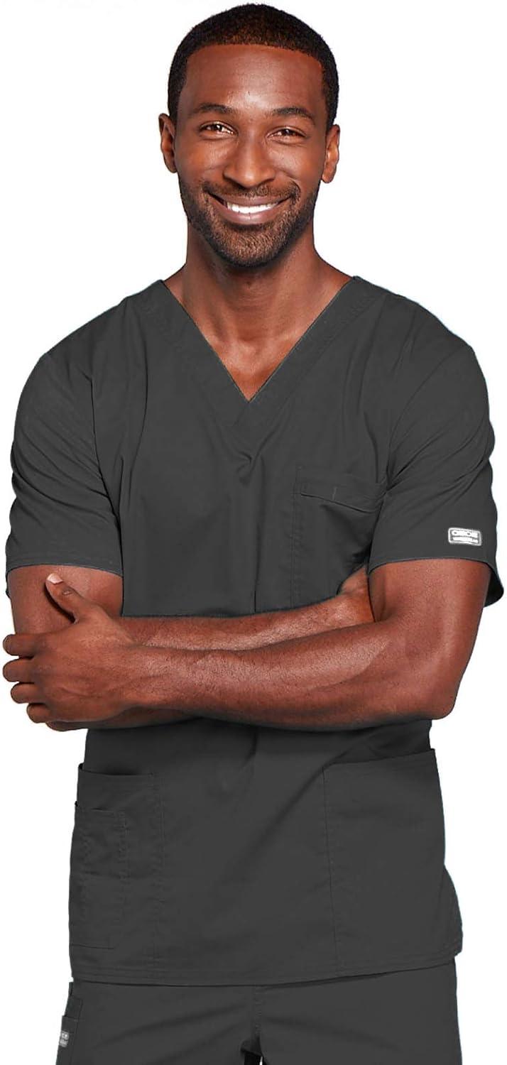 imageCherokee Scrub Set for Men or Women Traditional Fit 4 Pocket VNeck Top 4725 with 5 Pocket Natural Rise Cargo Pant 4043Pewter