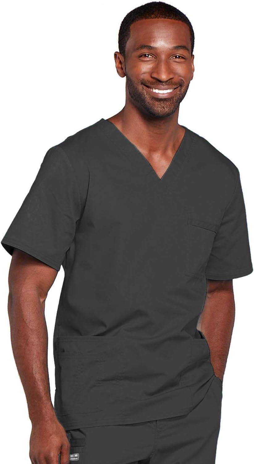 imageCherokee Scrub Set for Men or Women Traditional Fit 4 Pocket VNeck Top 4725 with 5 Pocket Natural Rise Cargo Pant 4043Pewter