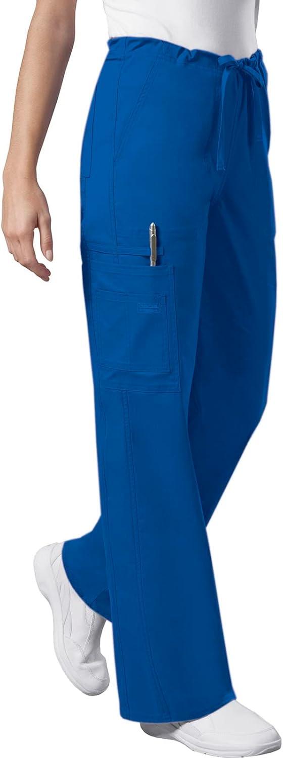 imageCherokee Scrub Set for Men or Women Traditional Fit 4 Pocket VNeck Top 4725 with 5 Pocket Natural Rise Cargo Pant 4043Royal
