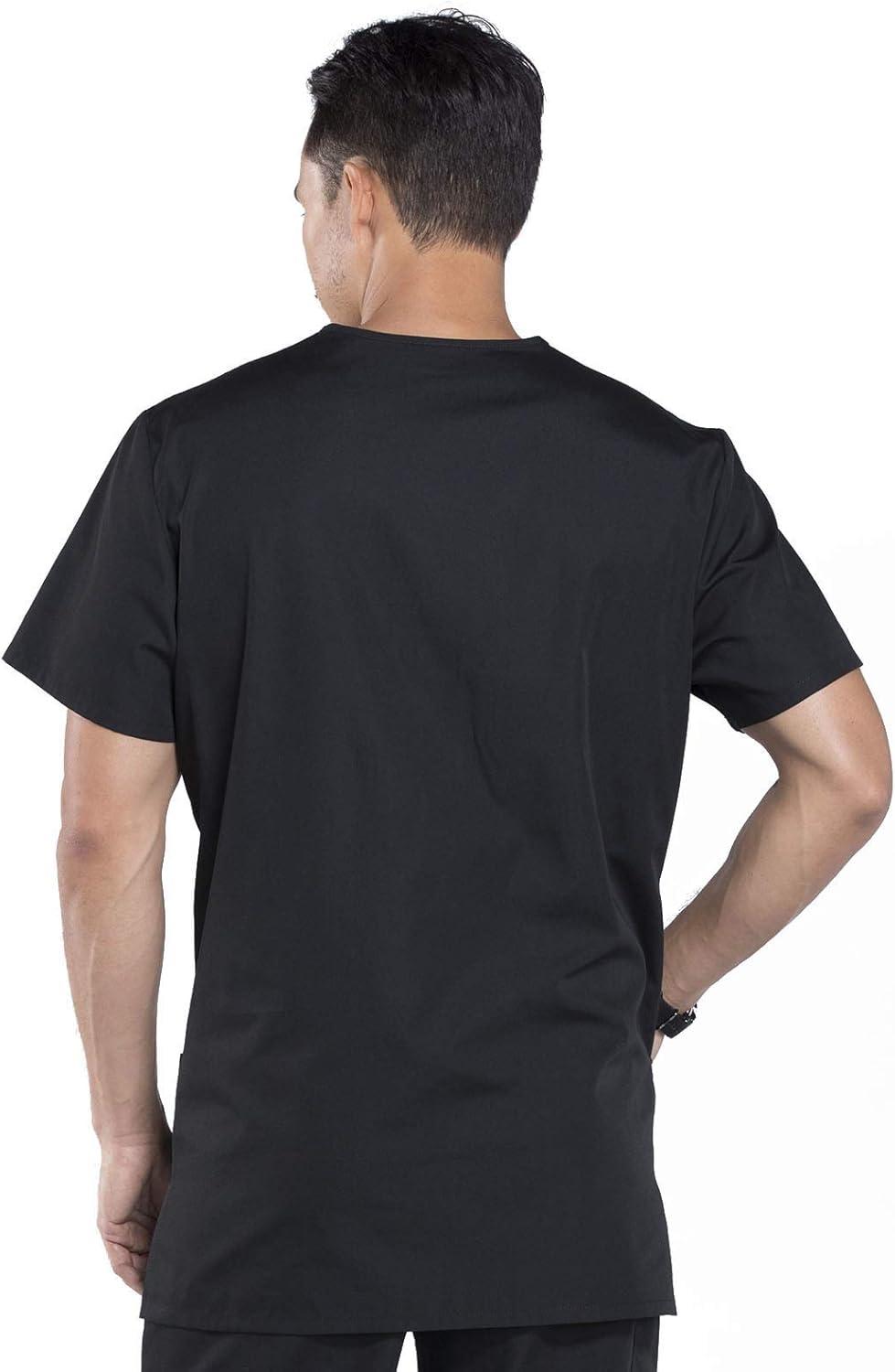 imageCherokee Scrub Sets for Women and Men 6 Pocket Medical Scrubs with VNeck Top 4876 amp Drawstring Cargo Pant 4100Black