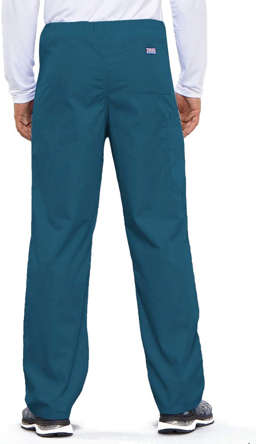 imageCherokee Scrub Sets for Women and Men 6 Pocket Medical Scrubs with VNeck Top 4876 amp Drawstring Cargo Pant 4100Caribbean Blue