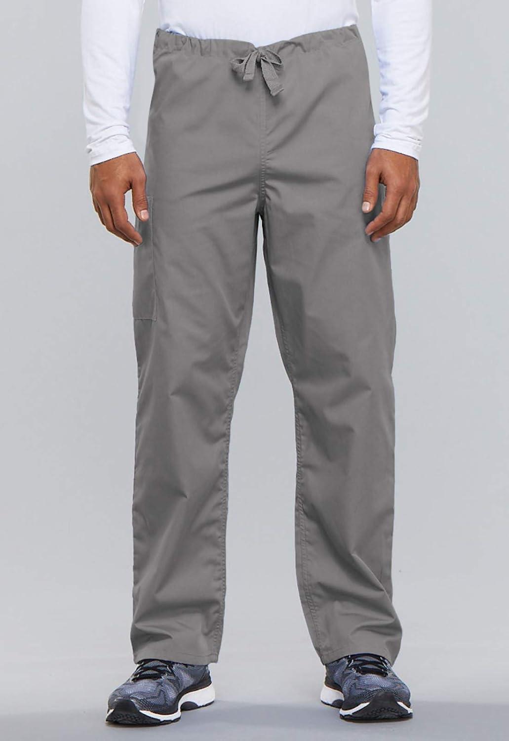 imageCherokee Scrub Sets for Women and Men 6 Pocket Medical Scrubs with VNeck Top 4876 amp Drawstring Cargo Pant 4100Grey
