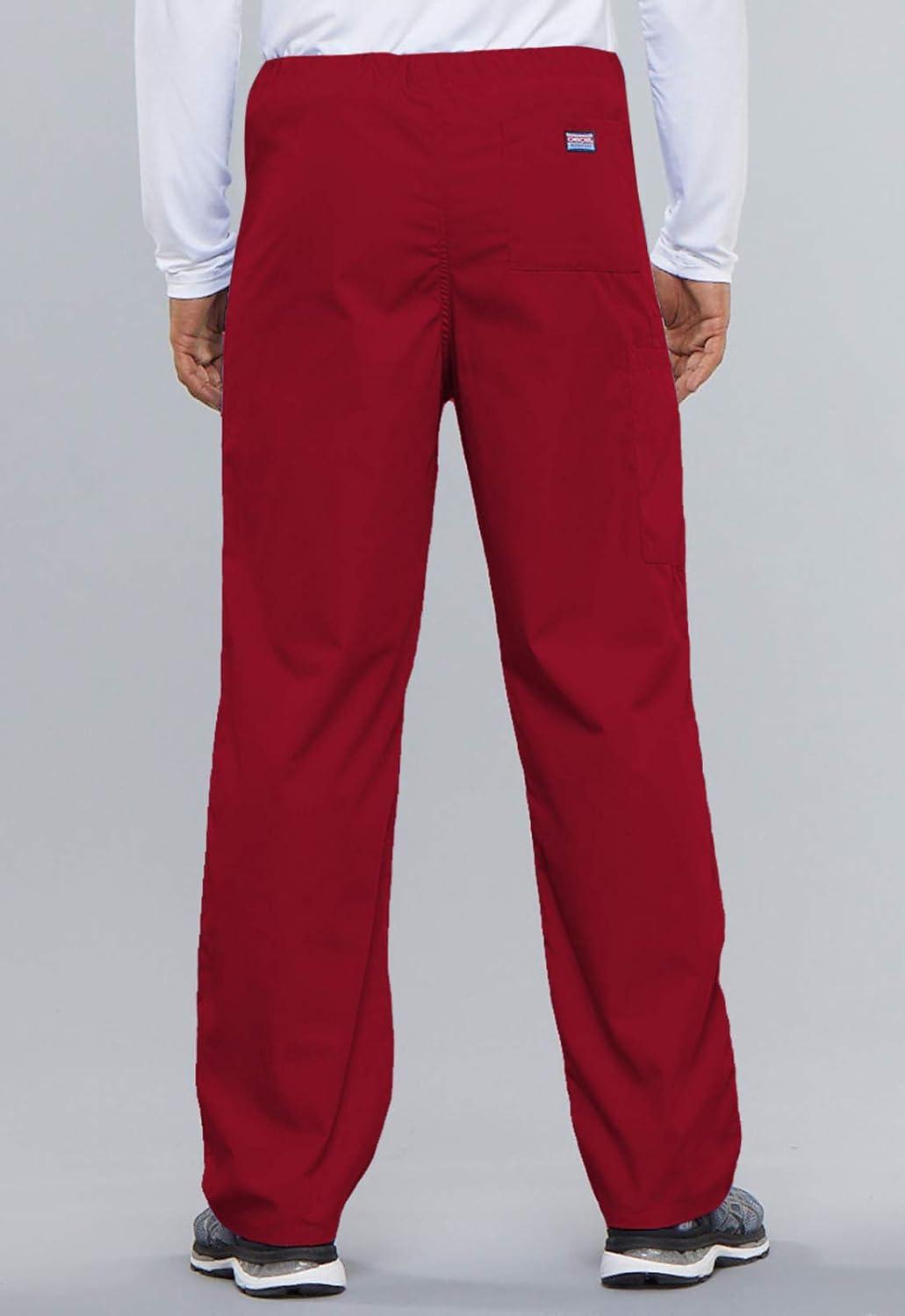 imageCherokee Scrub Sets for Women and Men 6 Pocket Medical Scrubs with VNeck Top 4876 amp Drawstring Cargo Pant 4100Red
