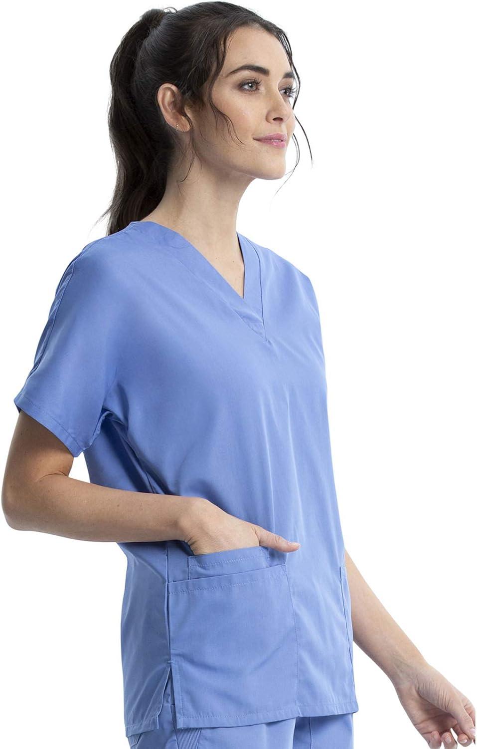 imageCherokee Scrub for Women VNeck Top Traditional fit with Dolman Sleeve and Fade Resistant Fabric 4700Ciel