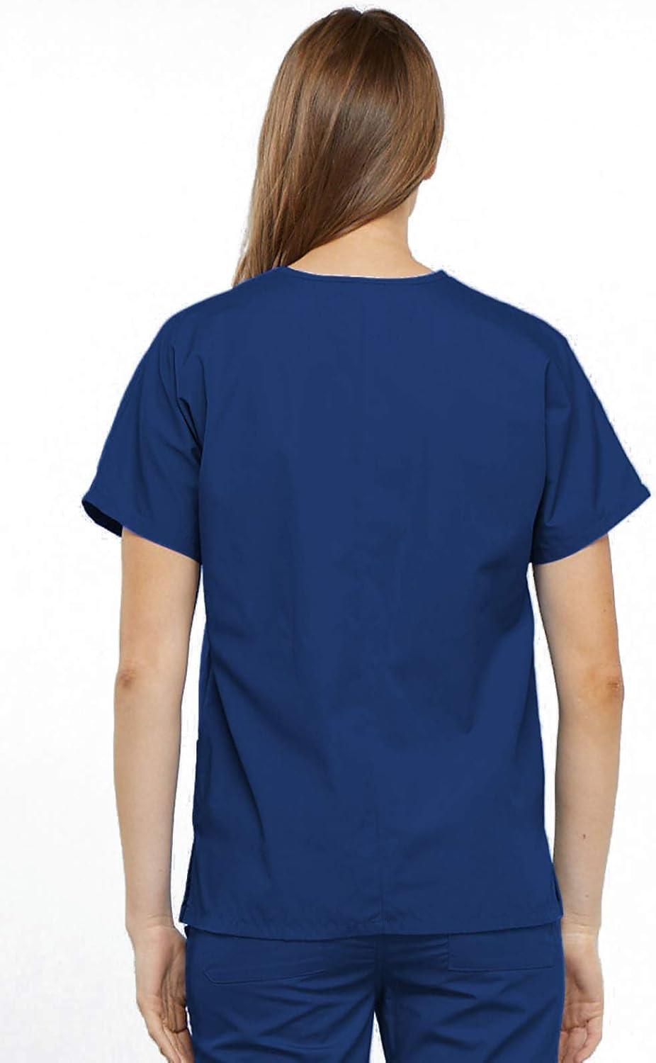 imageCherokee Scrub for Women VNeck Top Traditional fit with Dolman Sleeve and Fade Resistant Fabric 4700Galaxy Blue