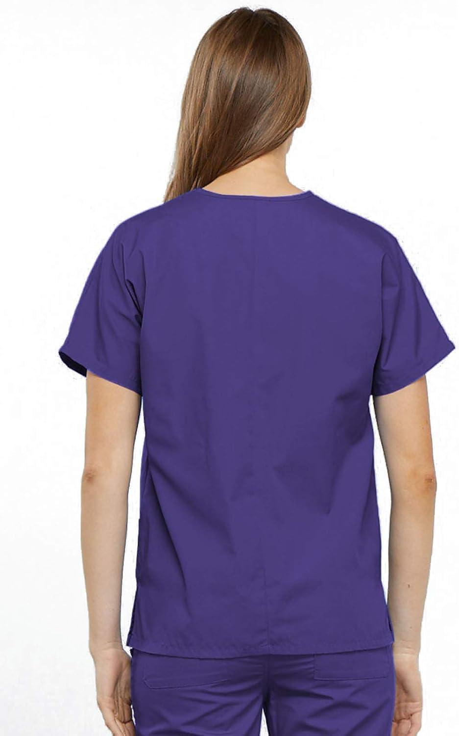 imageCherokee Scrub for Women VNeck Top Traditional fit with Dolman Sleeve and Fade Resistant Fabric 4700Grape
