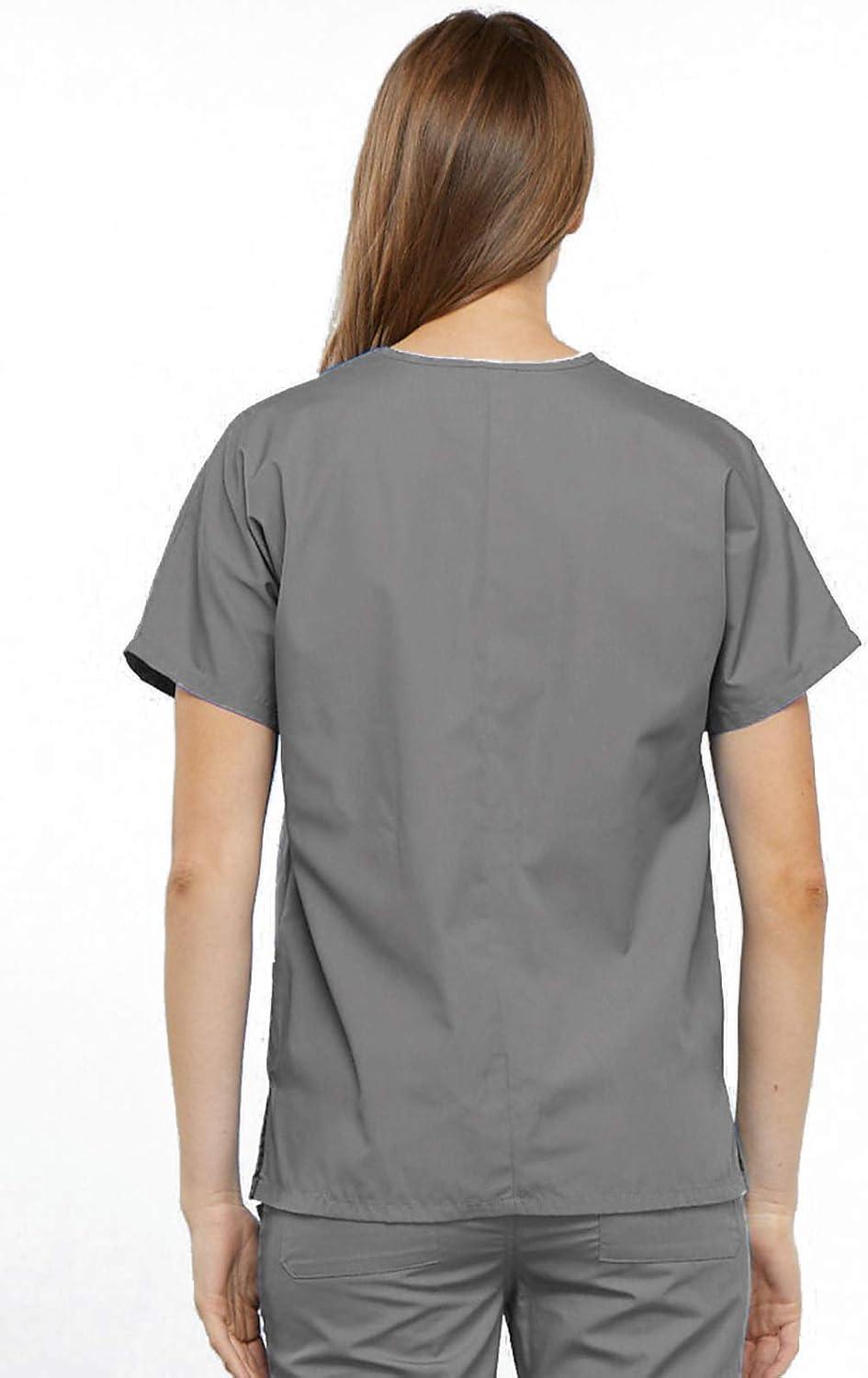 imageCherokee Scrub for Women VNeck Top Traditional fit with Dolman Sleeve and Fade Resistant Fabric 4700Grey