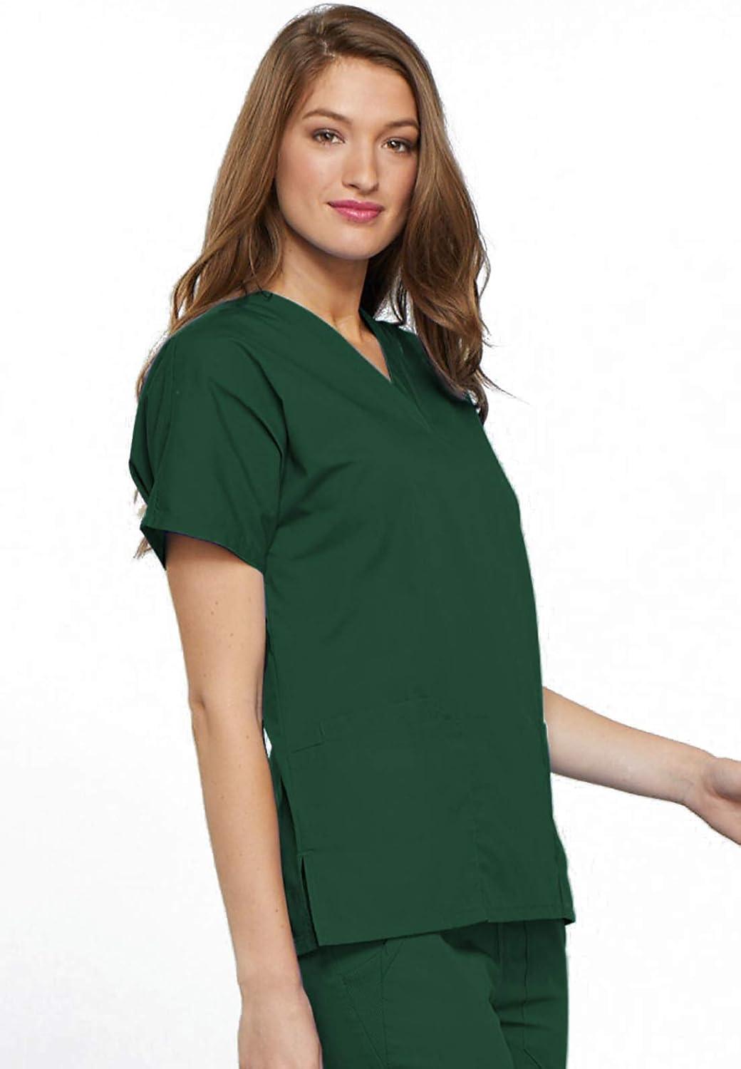 imageCherokee Scrub for Women VNeck Top Traditional fit with Dolman Sleeve and Fade Resistant Fabric 4700Hunter