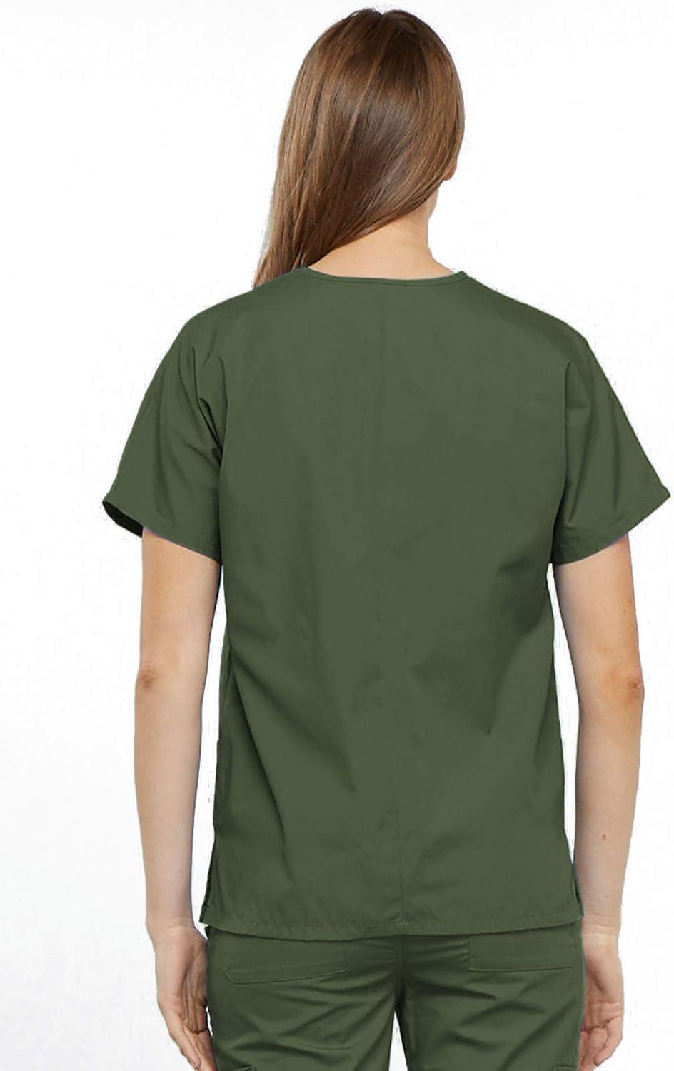imageCherokee Scrub for Women VNeck Top Traditional fit with Dolman Sleeve and Fade Resistant Fabric 4700Olive