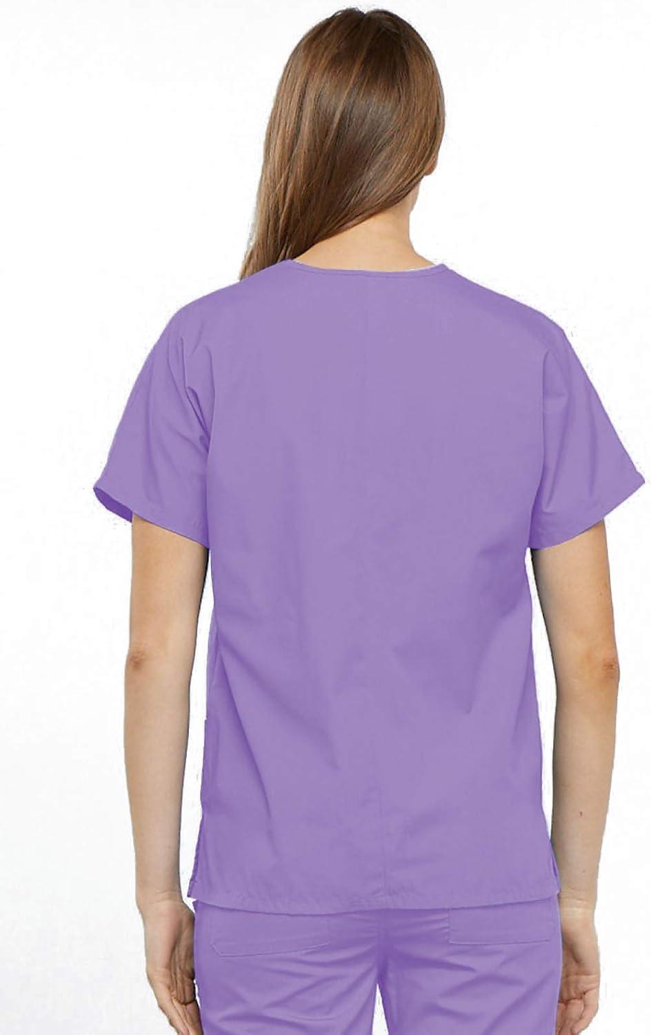 imageCherokee Scrub for Women VNeck Top Traditional fit with Dolman Sleeve and Fade Resistant Fabric 4700Orchid