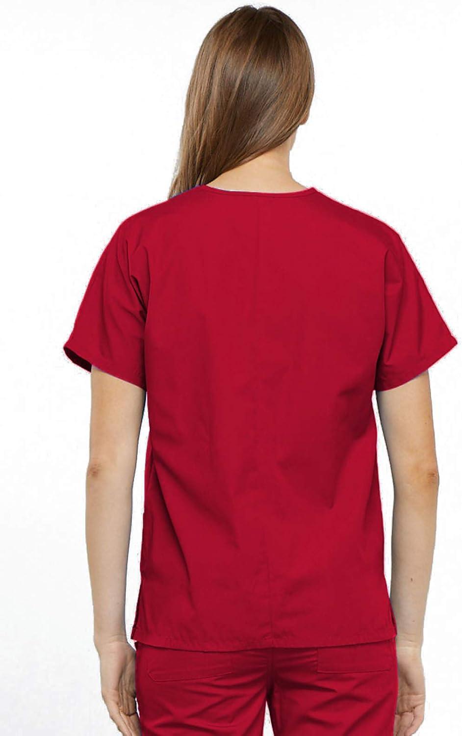 imageCherokee Scrub for Women VNeck Top Traditional fit with Dolman Sleeve and Fade Resistant Fabric 4700Red