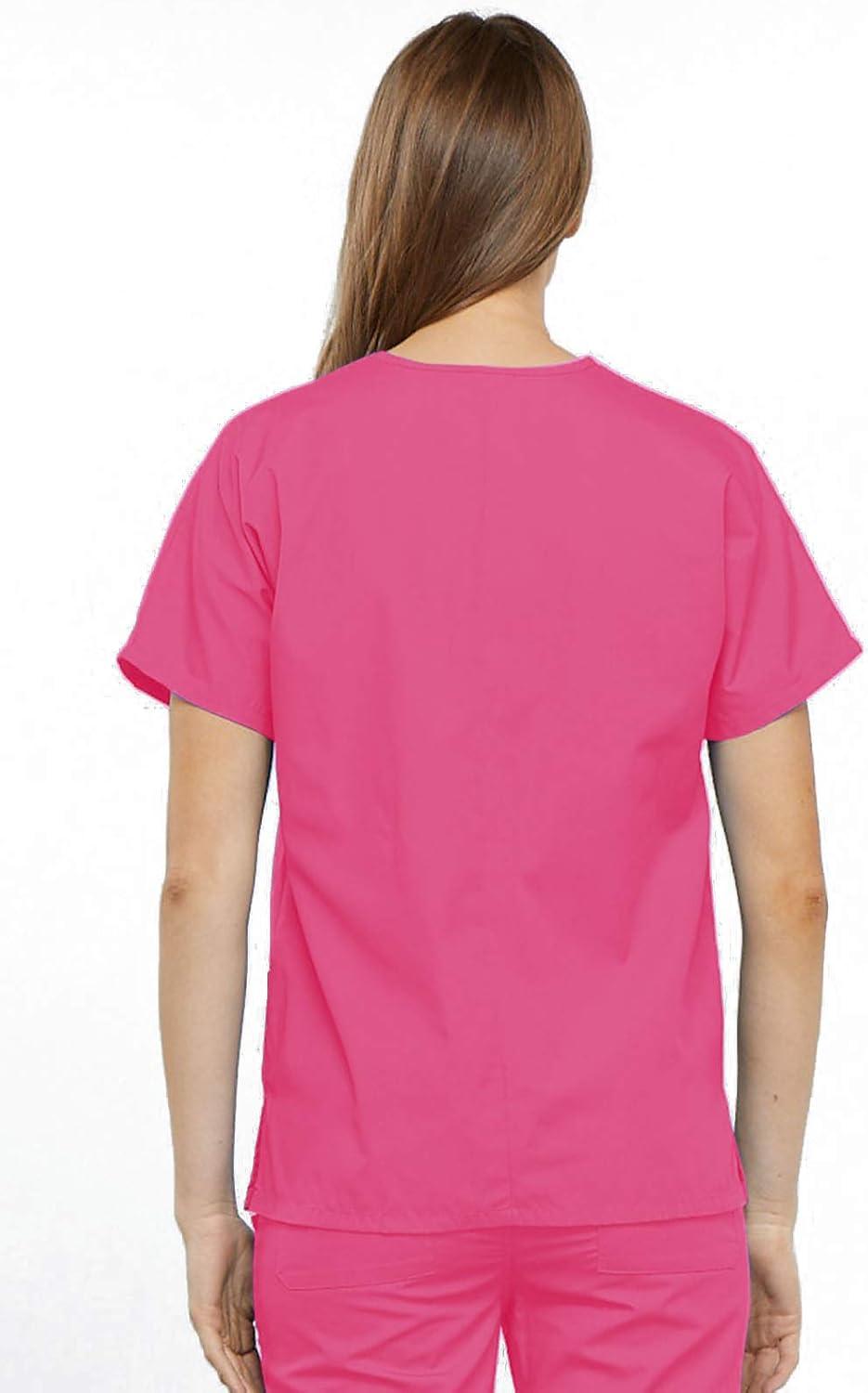 imageCherokee Scrub for Women VNeck Top Traditional fit with Dolman Sleeve and Fade Resistant Fabric 4700Shocking Pink