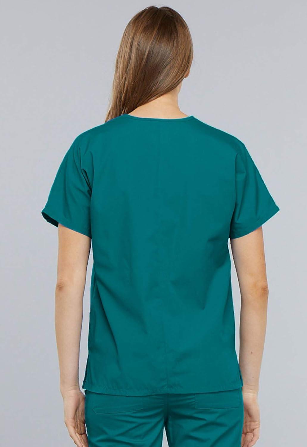 imageCherokee Scrub for Women VNeck Top Traditional fit with Dolman Sleeve and Fade Resistant Fabric 4700Teal Blue