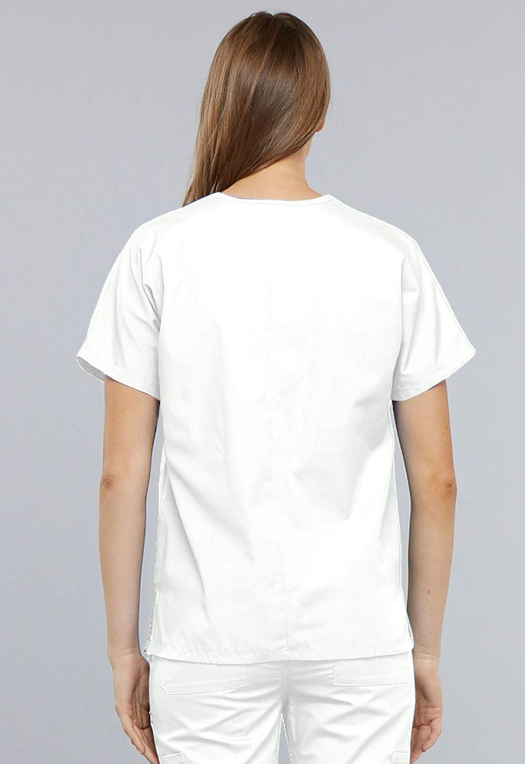 imageCherokee Scrub for Women VNeck Top Traditional fit with Dolman Sleeve and Fade Resistant Fabric 4700White
