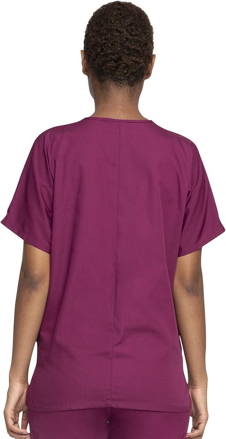 imageCherokee Scrub for Women VNeck Top Traditional fit with Dolman Sleeve and Fade Resistant Fabric 4700Wine