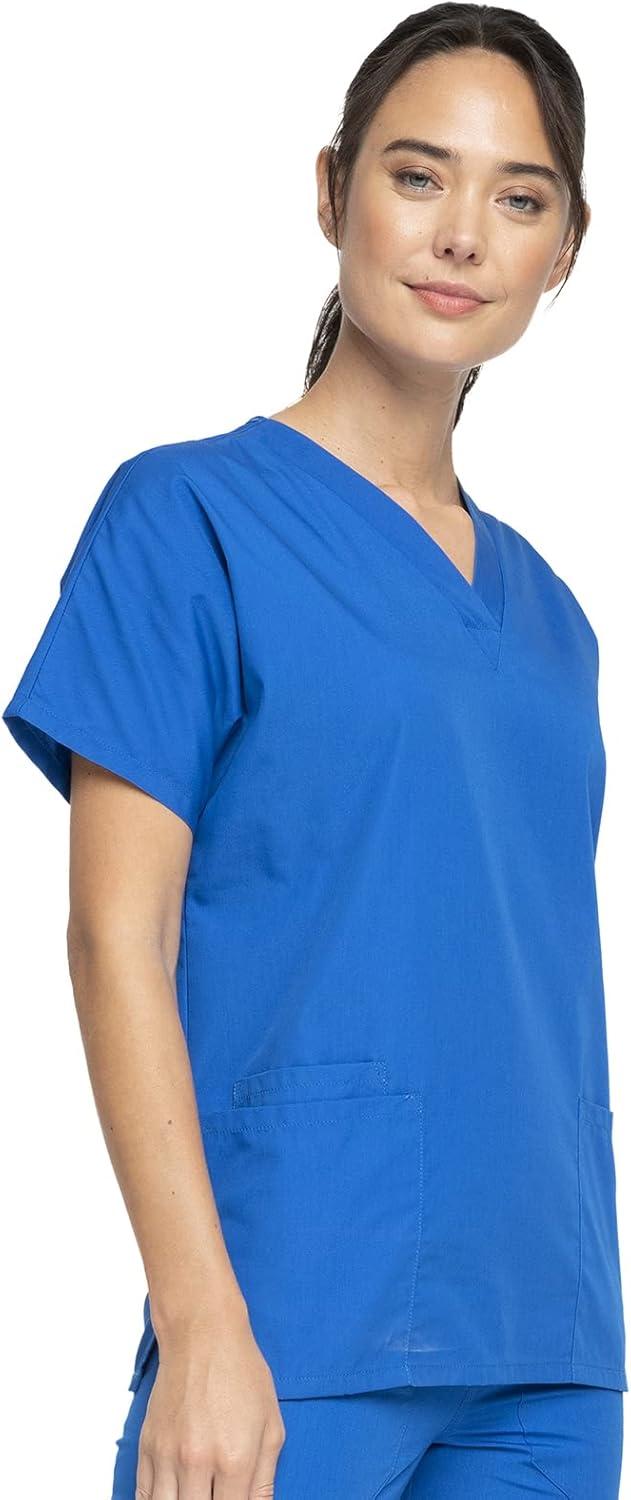 imageCherokee Scrub set for women Traditional Fit Dolman Sleeve Vneck Top 4700 Natural Rise Flare Leg Drawstring Pant 4101Royal