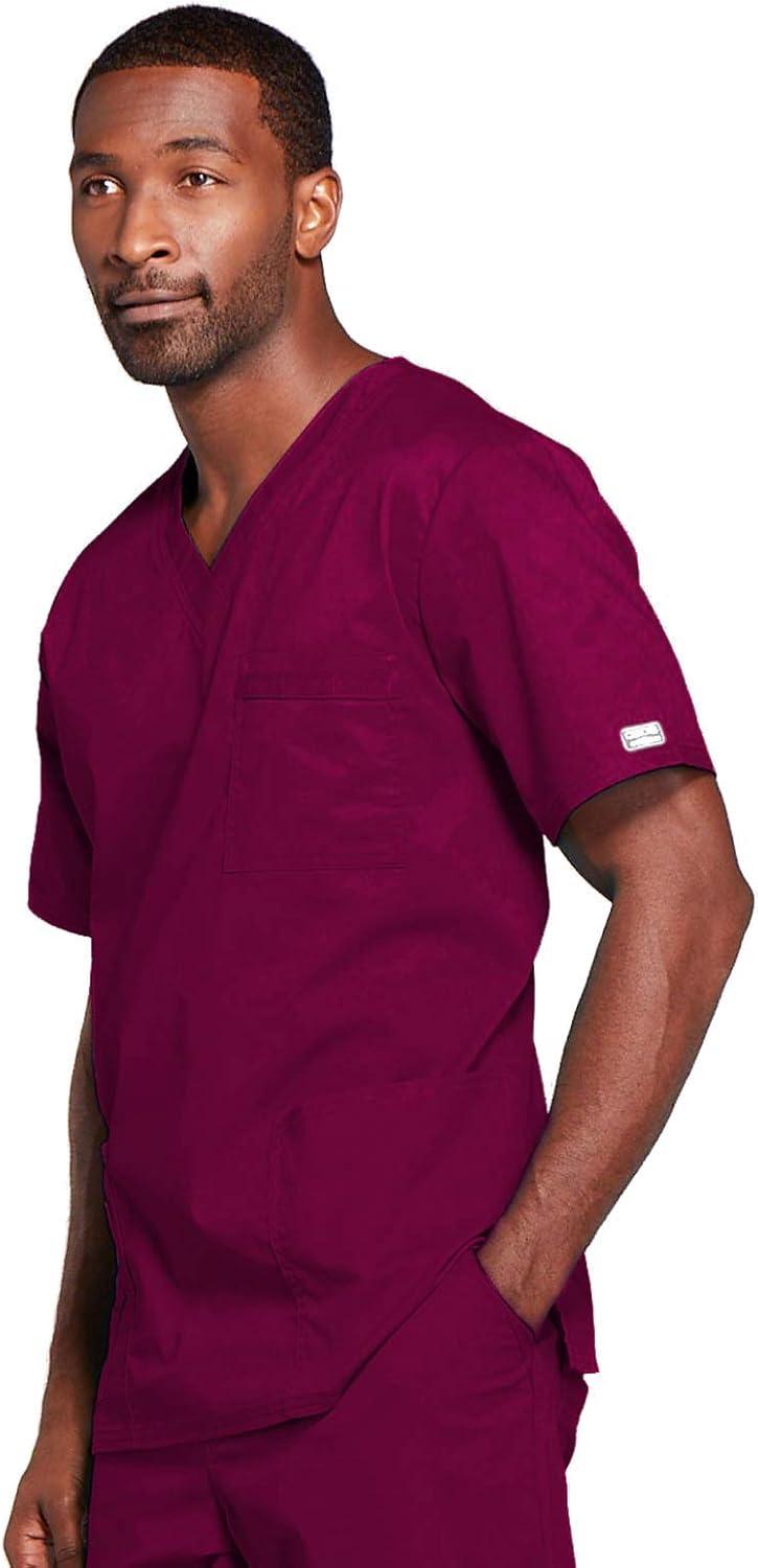 imageCherokee Scrubs for Men amp Women VNeck Scrub Top with 4 Pockets Cotton Blend Soft Stretchy Easy Care Nursing Uniform 4725Azalea