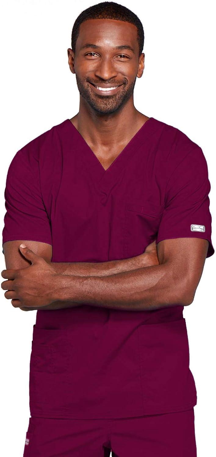 imageCherokee Scrubs for Men amp Women VNeck Scrub Top with 4 Pockets Cotton Blend Soft Stretchy Easy Care Nursing Uniform 4725Azalea