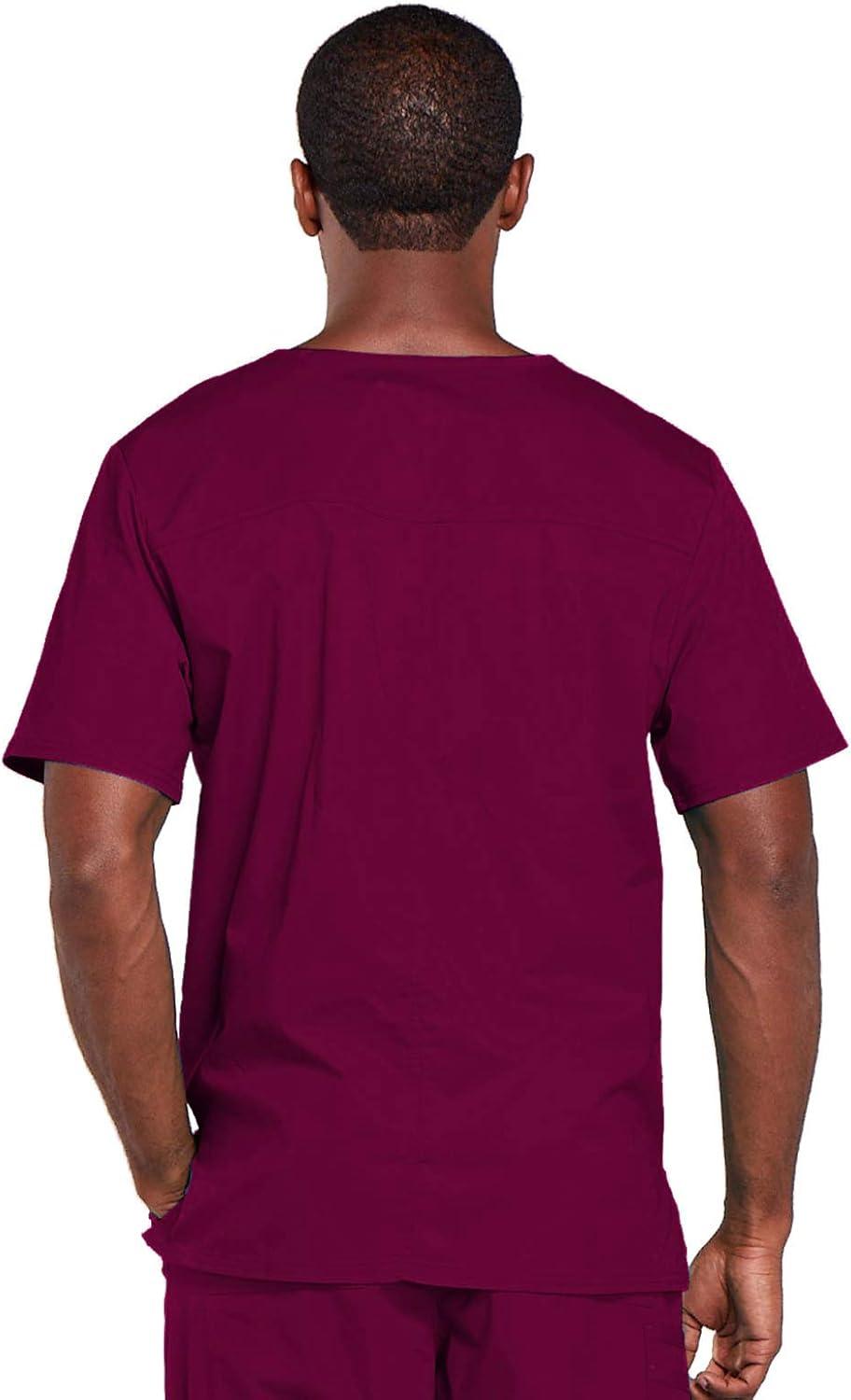 imageCherokee Scrubs for Men amp Women VNeck Scrub Top with 4 Pockets Cotton Blend Soft Stretchy Easy Care Nursing Uniform 4725Azalea