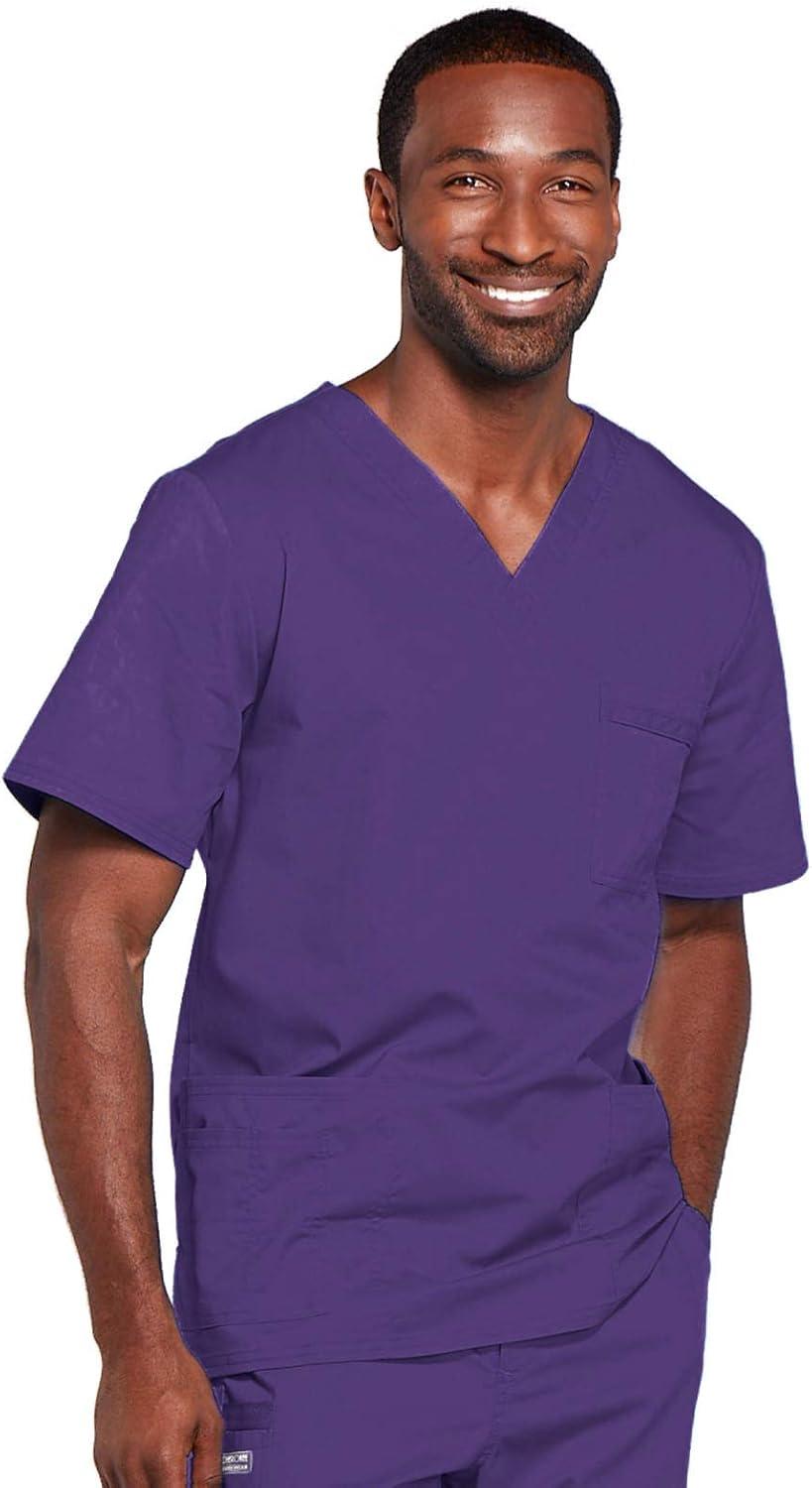 imageCherokee Scrubs for Men amp Women VNeck Scrub Top with 4 Pockets Cotton Blend Soft Stretchy Easy Care Nursing Uniform 4725Grape
