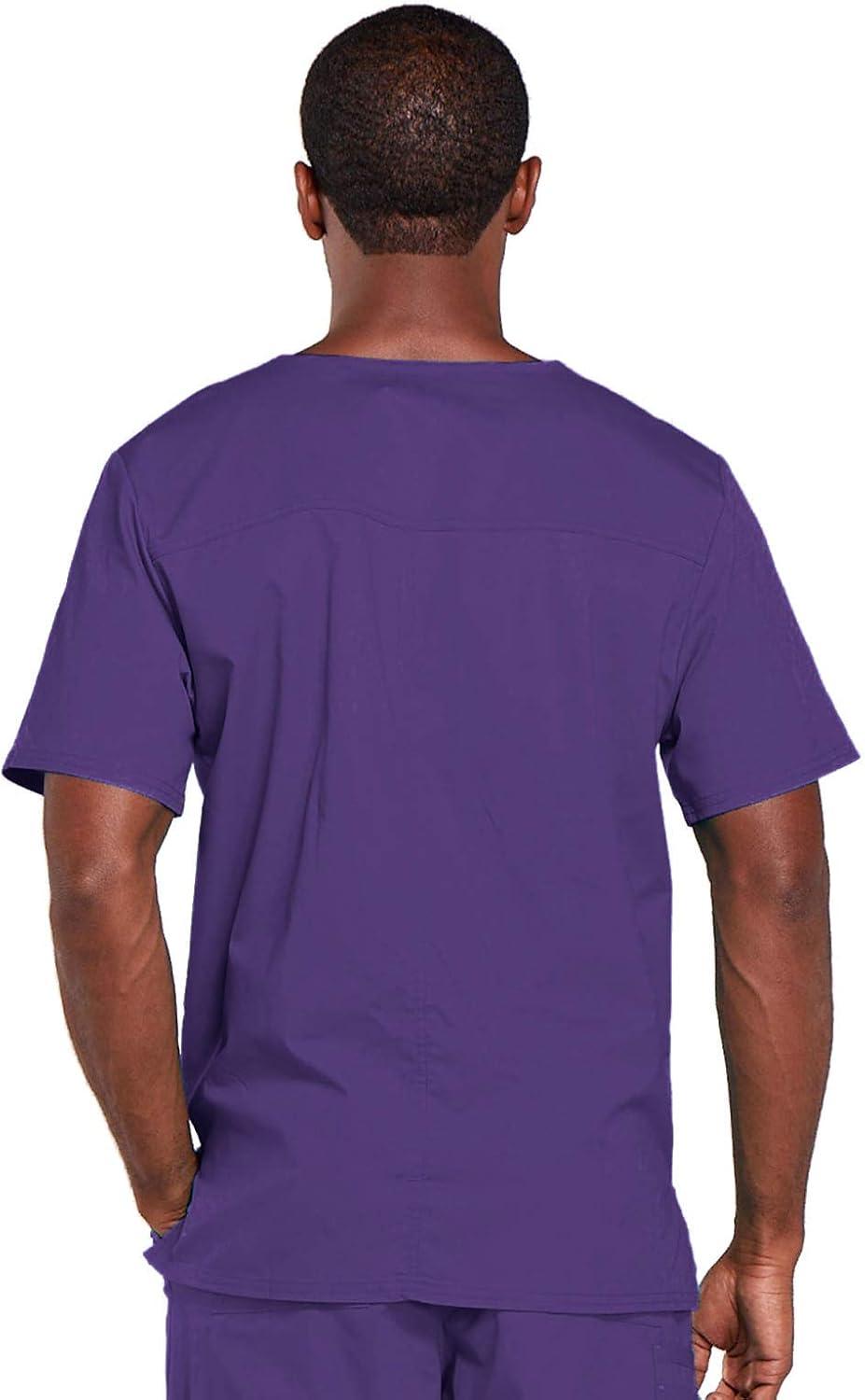 imageCherokee Scrubs for Men amp Women VNeck Scrub Top with 4 Pockets Cotton Blend Soft Stretchy Easy Care Nursing Uniform 4725Grape
