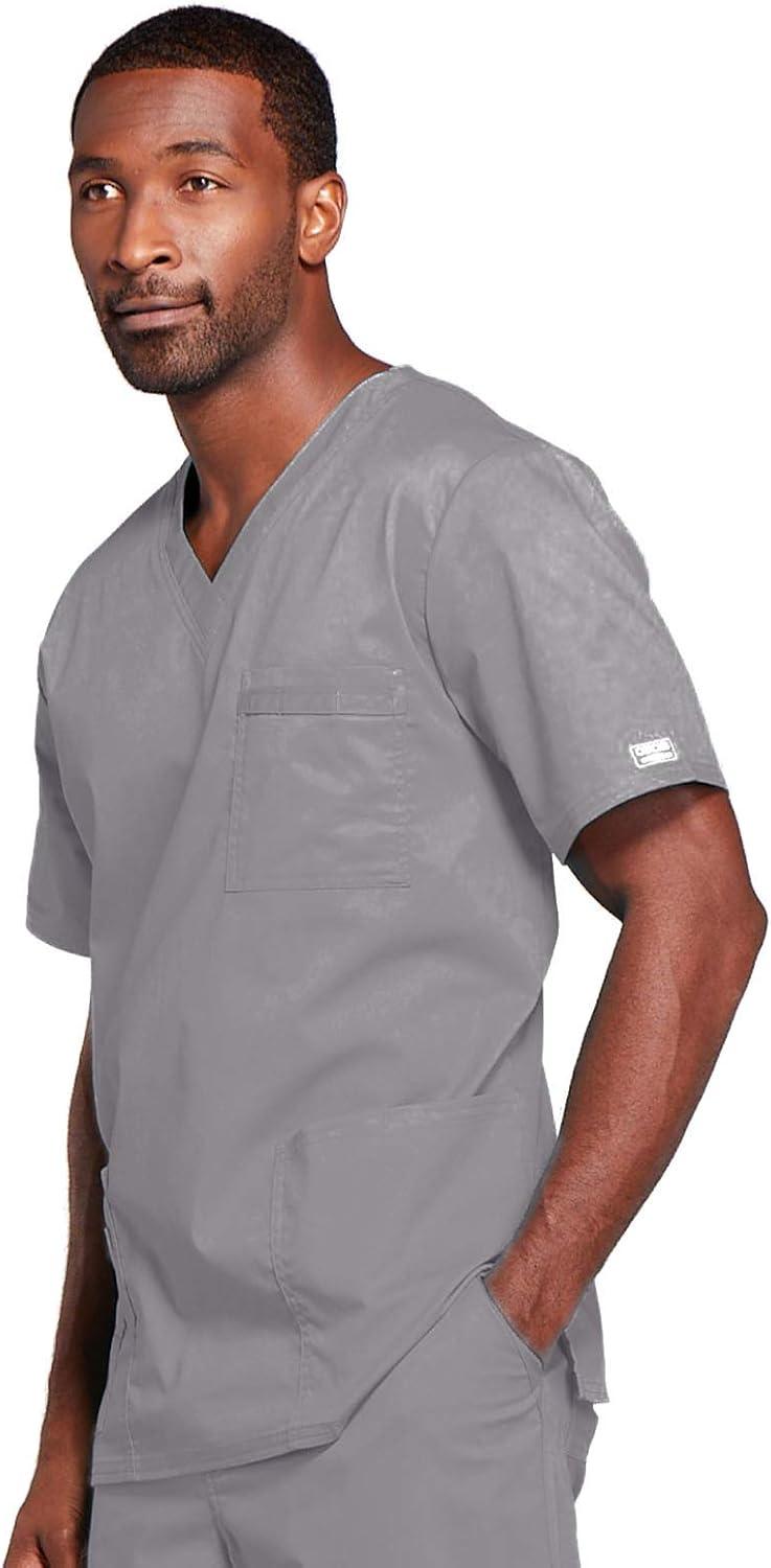 imageCherokee Scrubs for Men amp Women VNeck Scrub Top with 4 Pockets Cotton Blend Soft Stretchy Easy Care Nursing Uniform 4725Grey