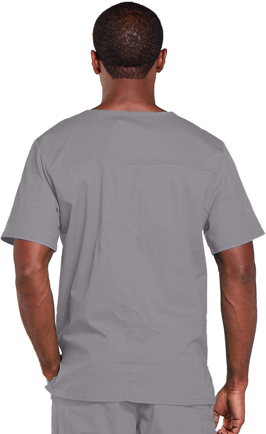 imageCherokee Scrubs for Men amp Women VNeck Scrub Top with 4 Pockets Cotton Blend Soft Stretchy Easy Care Nursing Uniform 4725Grey