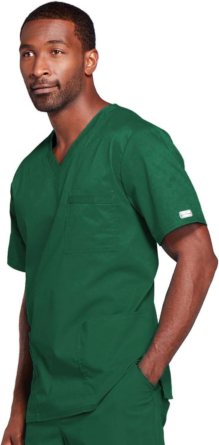 imageCherokee Scrubs for Men amp Women VNeck Scrub Top with 4 Pockets Cotton Blend Soft Stretchy Easy Care Nursing Uniform 4725Hunter