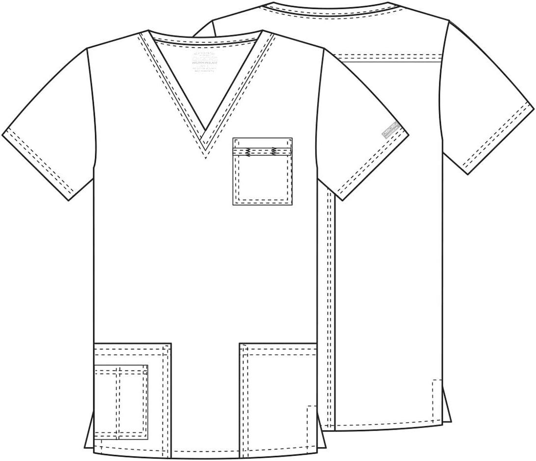 imageCherokee Scrubs for Men amp Women VNeck Scrub Top with 4 Pockets Cotton Blend Soft Stretchy Easy Care Nursing Uniform 4725Hunter